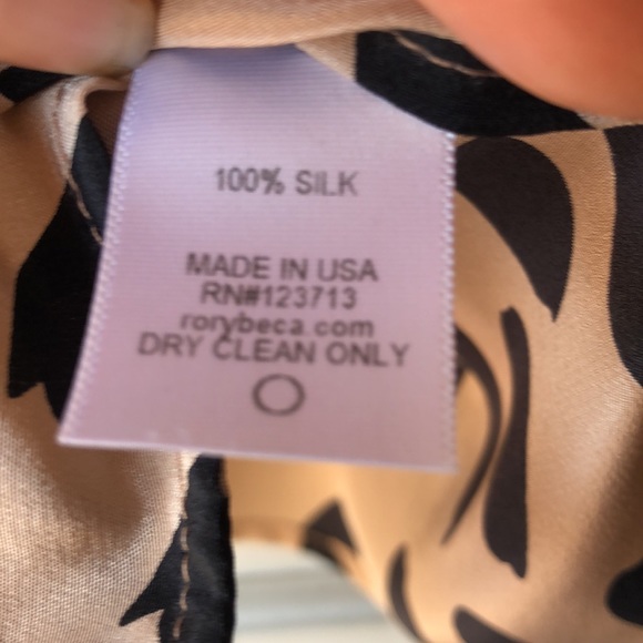 Rory Beca Silk Leopard Front Zipper Ruffled Mini Dress Size S - Picture 4 of 4